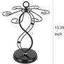 Wine Glass Holder - Freestanding Tabletop Stemware Storage Rack Metal Glasses Display Rack Black with 6 Hooks Image 3