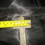 A Rare Victorian Bronze Crucifix Underneath Christs feet, there is an arched shape with a round object inside. This represents the Skull of Adam Image 5