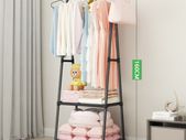 Clothes Rack with 2-Tier Storage Shelf for Shoes and Baskets