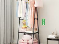 main image for ad Clothes Rack with 2-Tier Storage Shelf for Shoes and Baskets
