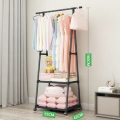 Clothes Rack with 2-Tier Storage Shelf for Shoes and Baskets