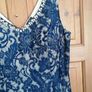 Dress beautiful long  navy lace dress gold lined size 16 on label  i think best suit size 14 Image 6