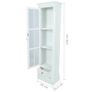 Chic Bookcase Cabinet with 3 Shelves White Wooden Image 2