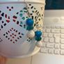 Handmade Glass Crystal And Mother Of Pearl Turquoise Earrings Image 5