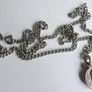 Vintage St. Bernadette Sliding  Catholic Circle Pendant and chain Image 10