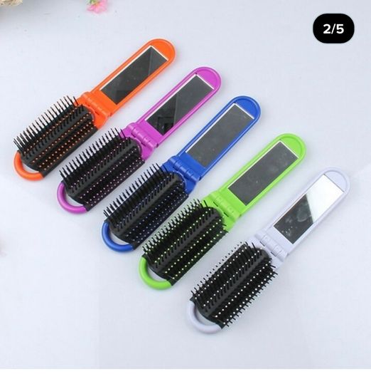 250 Folding Hair Brush With Mirror Job Lot Clearance