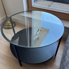 Small round glass table