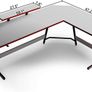 L Shaped Gaming Desk 150 x 120 cm, Ergonomic Computer Corner Gaming Desk, Large PC Writing Table with Monitor Stand, Stable Metal Legs Gamer Workstation for Home Office Image 4