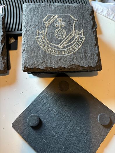 shamrock rovers black slate coaster 6 pack