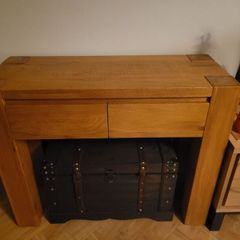 Heavy real wood hallway table with drawers