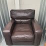 Brown leather armchair Image 2