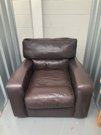 Brown leather armchair
