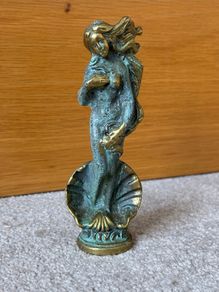 Vintage Brass Statuette Depicting The Birth Of Venus