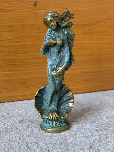 Vintage Brass Statuette Depicting The Birth Of Venus