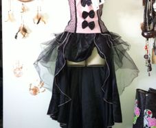 Sexy Pink and Black Moulin Rouge Fancy Dress Costume size 8-10