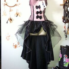 Sexy Pink and Black Moulin Rouge Fancy Dress Costume size 8-10