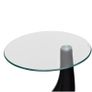 Coffee Table 2 pcs with Round Glass Top High Gloss Black Image 3
