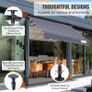 Manual Retractable Awning" Retractable Patio Awning Sun Shade, Adjustable Patio Door Window Awning with 3'3" Sun Visor Curtain for Backyard, Garden, Balcony Image 3