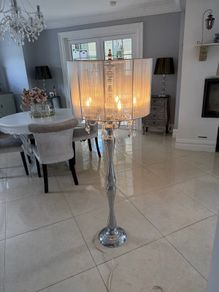 Modern Glam Crystal & Silver Thread Floor Lamp