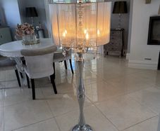 Modern Glam Crystal & Silver Thread Floor Lamp