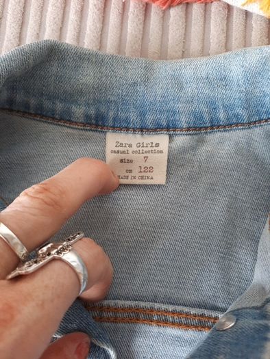 girls vintage look denim jacket from zara