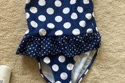 Navy polka dot swimsuit