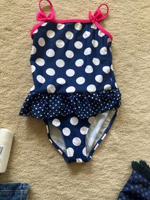 Navy polka dot swimsuit
