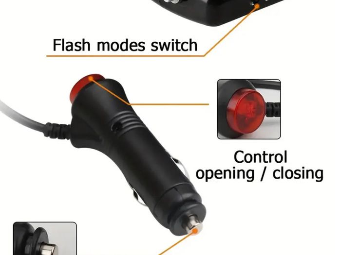 12-Led Strobe Flash Light Emergency Warning with Suction Cups
