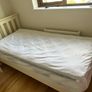 Single bed frame cream Image 2