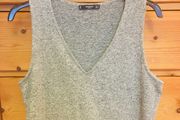 Mango Silver Sparkly V Neck Top