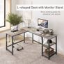NEW SALE | Computer desk, L-shaped Corner Desk with 2-Layer Storage,Large PC Laptop Table with Monitor Stand and CPU Stand,Gaming Desk Writing Table for Office Home Image 5