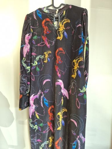 Joanne Hynes Velvet Dress Colourful Face Print Medium