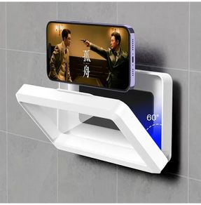 Bathroom Waterproof Phone Holder Home Wall Phone Case Stand Box Self-adhesive Touch Screen Phone Bracket Shower Sealing Storage
