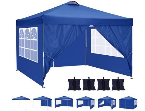 3 x 3 m Waterproof Popup Flat Gazebo with 4 Side Panels