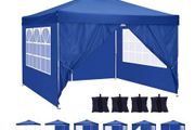 3 x 3 m Waterproof Popup Flat Gazebo with 4 Side Panels