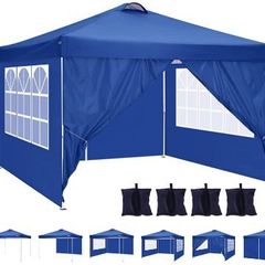 3 x 3 m Waterproof Popup Flat Gazebo with 4 Side Panels