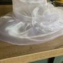 White organza wedding hat Image 2