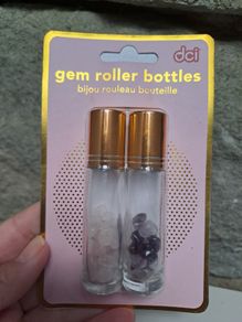 Gem roller bottles rose quartz and amethyst