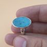 Beautiful Natural Arizona Turquoise Oval Stone Ring in Sterling Silver Image 4