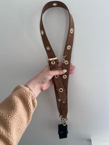 Maje Brown Suede Leather Bag Strap