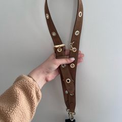 Maje Brown Suede Leather Bag Strap