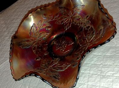 Fenton Carnival Glass AUTUMN ACORN Ruffled Bowl
