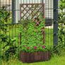 Garden Wooden Pine Trough Planter with Topped Trellis Climbing Plants Flower Raised Bed (FREE SHIPPING) Image 6