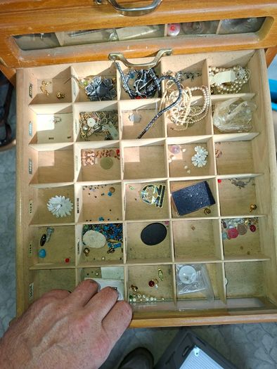 Beautiful Rare Old MEZ Progress Advertising Cabinet with Numbered Drawers 1 to 10 with Contents