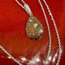 Diamond Orange Red Diamond & White Natural Diamond Pendant with Chain Image 7