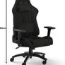 RELAXED Gaming Chair - Fabric - Racing-Inspired Design - Lumbar Pillow - Detachable Memory Foam Neck Pillow - Adjustable Seat Height - Adjustable Armrests - Black Image 4