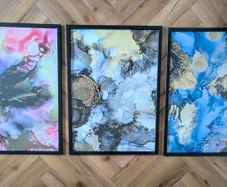 Set of 3 Large Abstract Art Prints, Framed (IKEA FISKBO) - 53x73cm