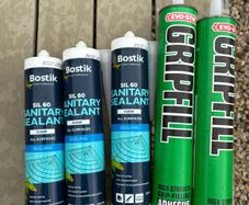Clear sanitary sealant + Gripfill
