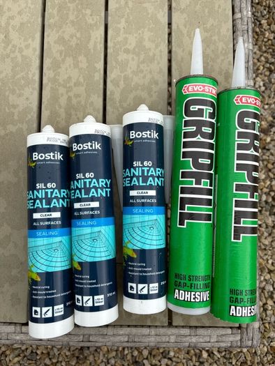 Clear sanitary sealant + Gripfill