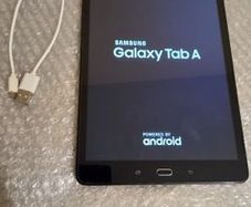 Samsung Galaxy Tab A with charging cable